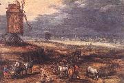 BRUEGHEL, Jan the Elder Landscape with Windmills fdg Norge oil painting reproduction